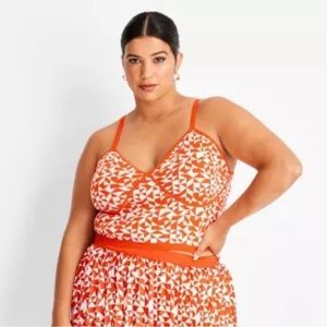 Future Collective Kahlana Barfield Brown geo top cropped knit